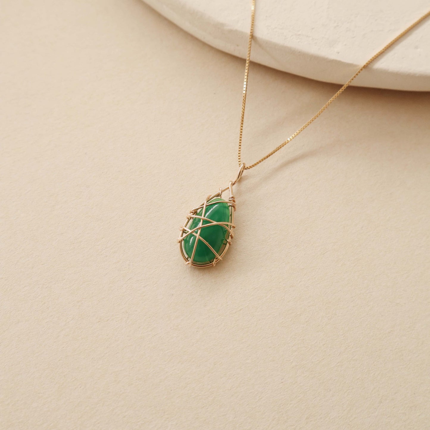 Green Agate Sealed Necklace