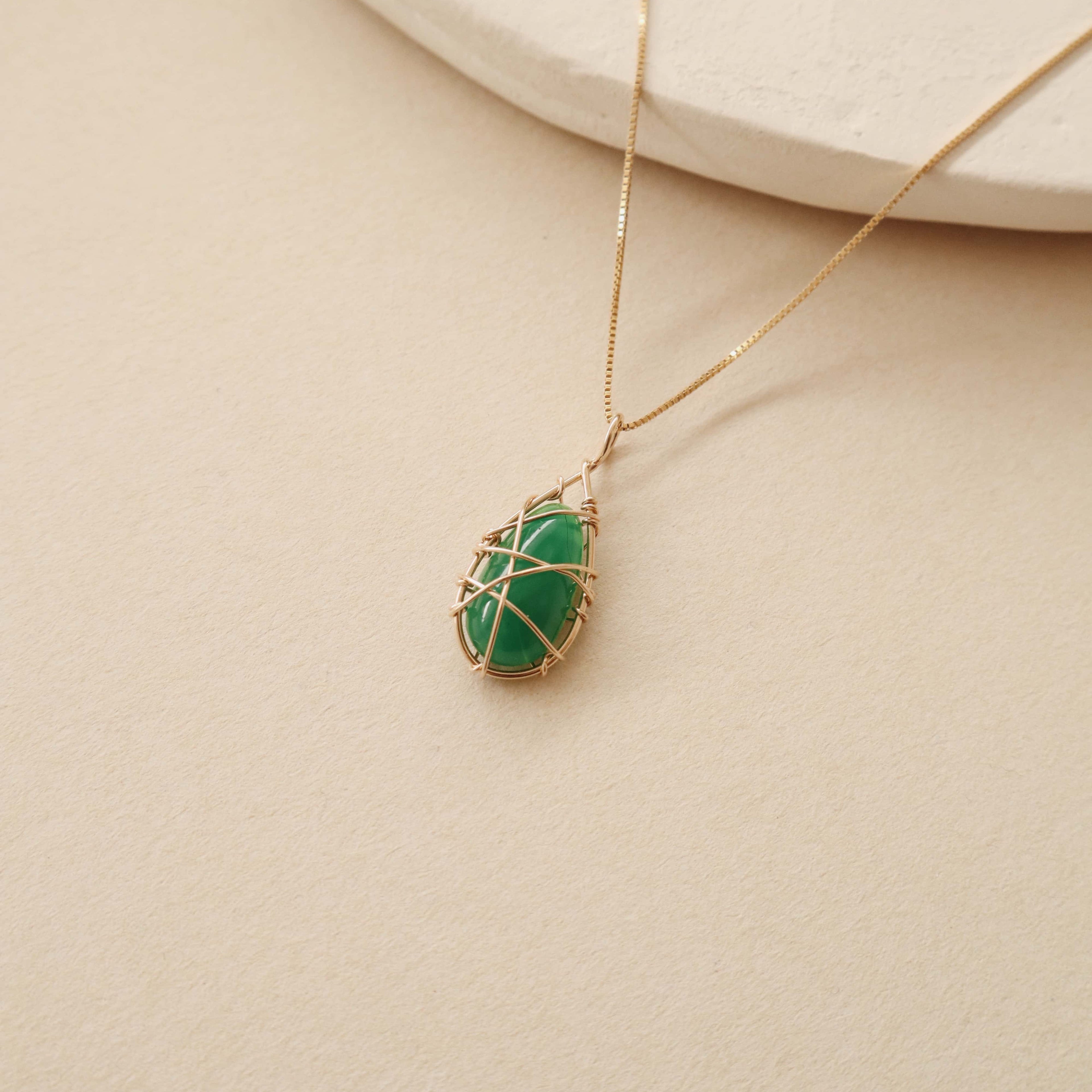 Green Agate Sealed Necklace