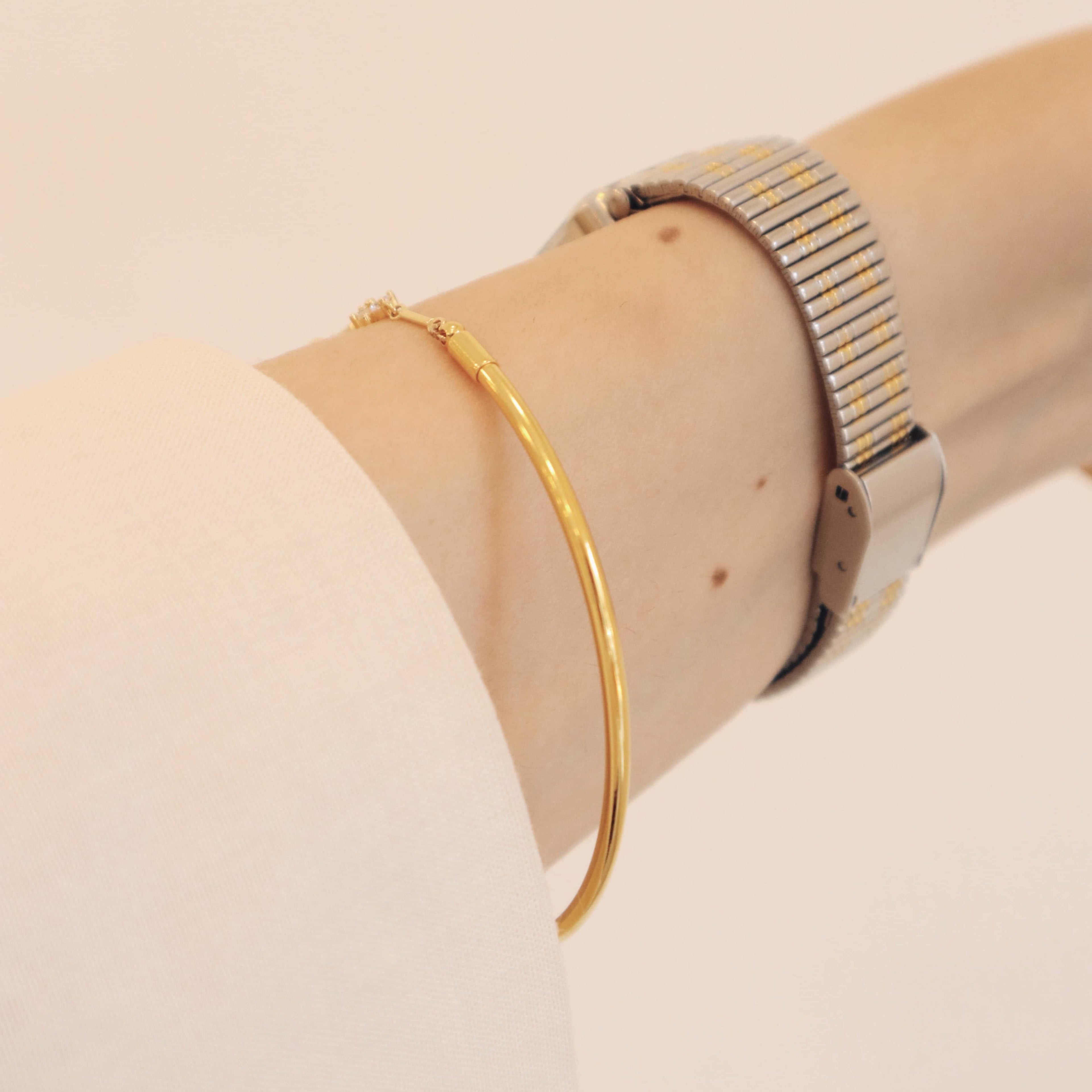 Gold Cuff Bangle PeacePiecesJewelry