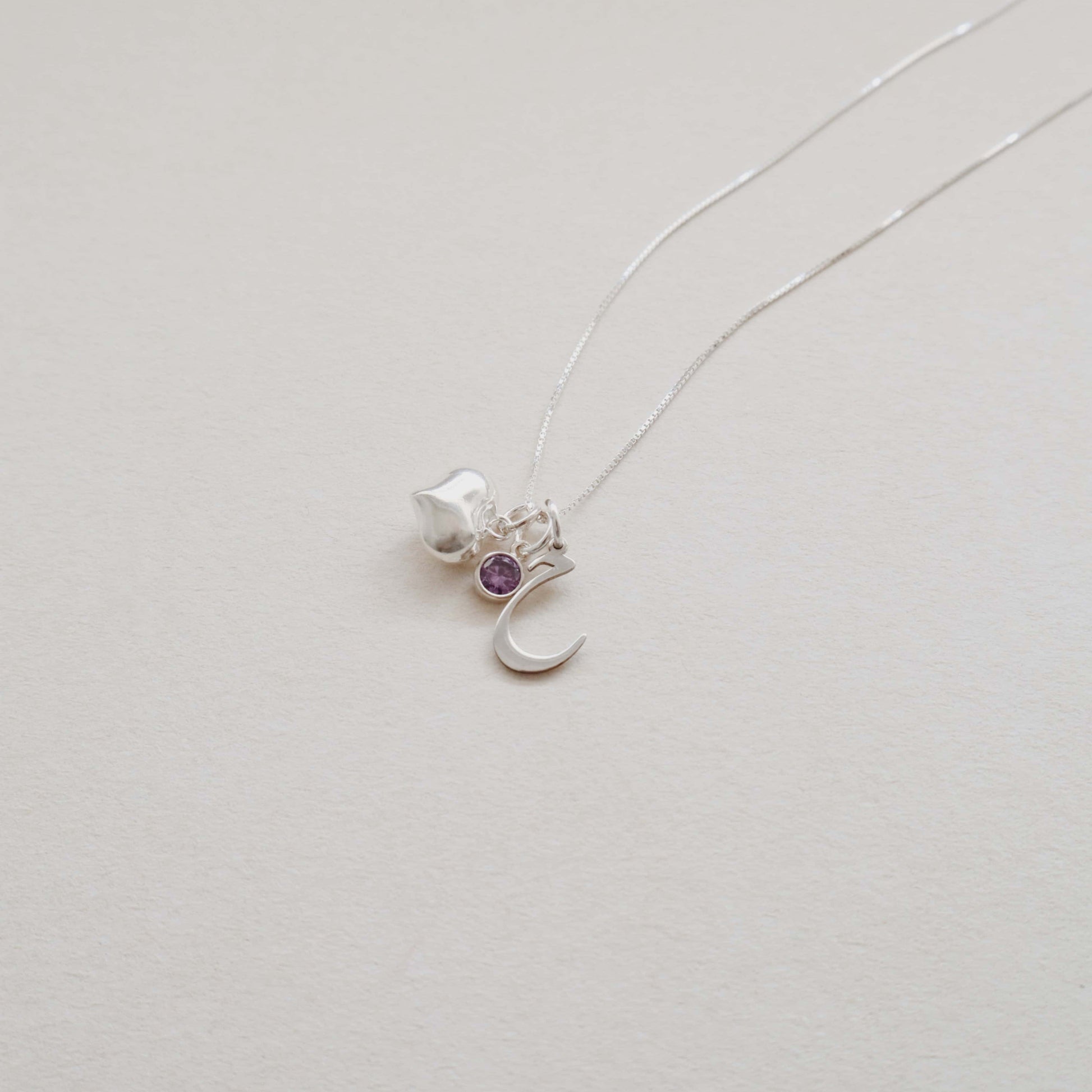 Arabic Initial & Heart Necklace PeacePiecesJewelry