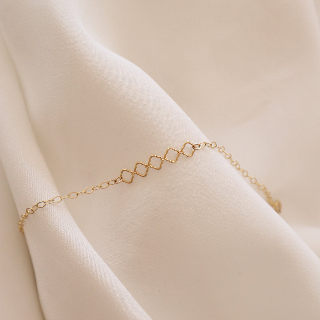 Mixed Leaf & Cable Chain Bracelet Peace Pieces Jewelry