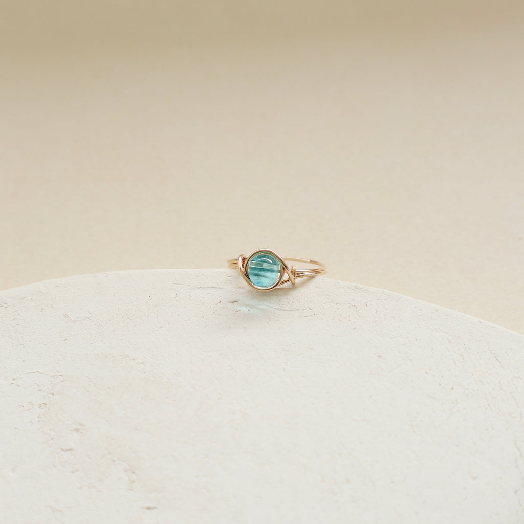 Aquamarine Ocean Ring PeacePiecesJewelry