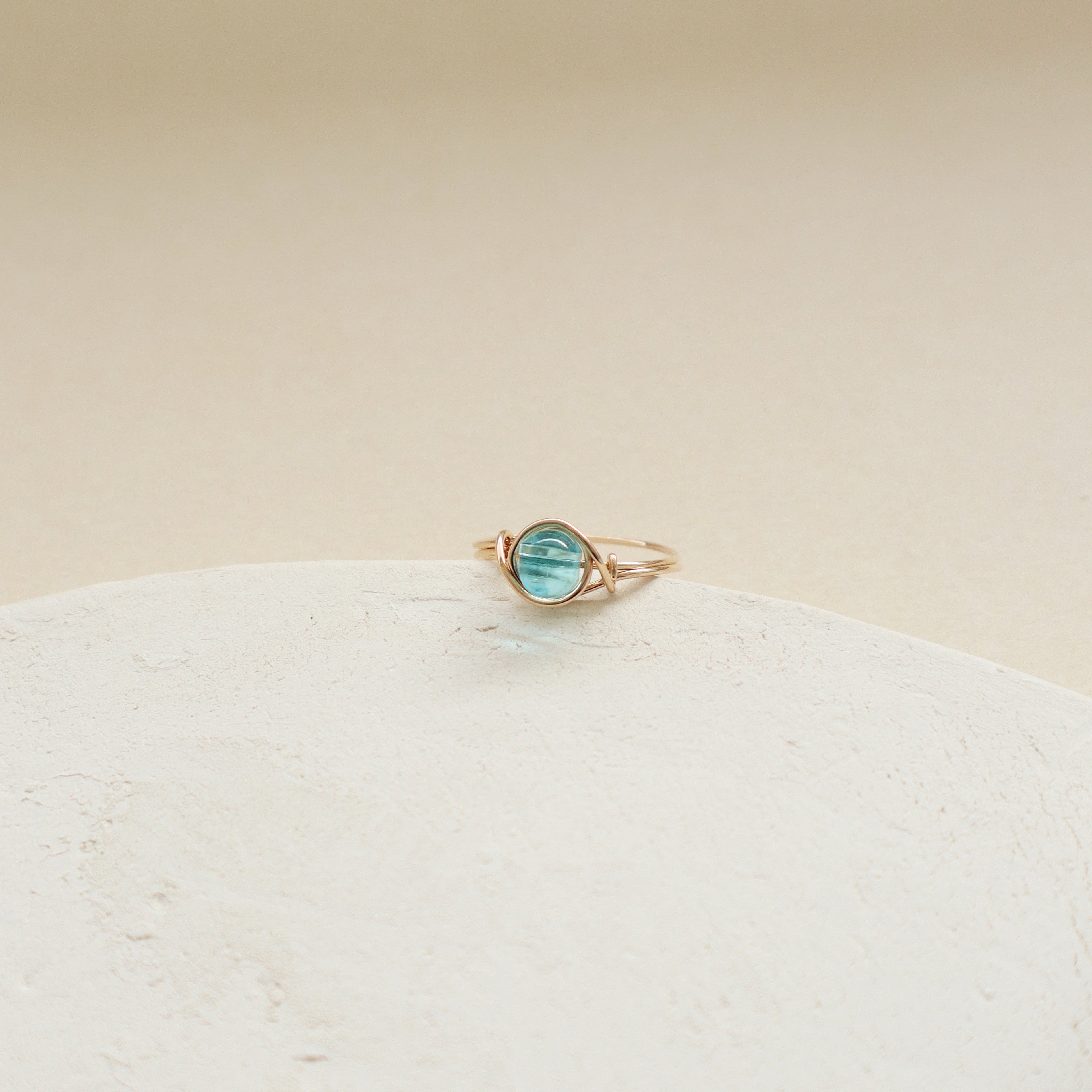 Aquamarine Ocean Ring PeacePiecesJewelry
