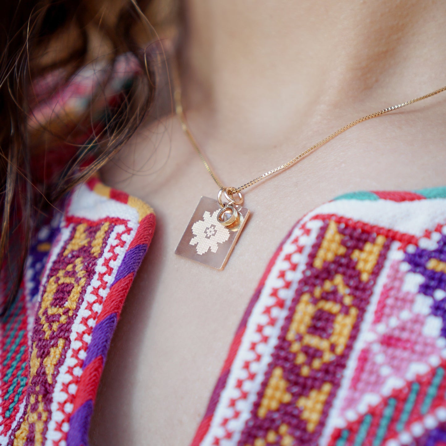 Jerusalem Necklace with Stone PeacePiecesJewelry