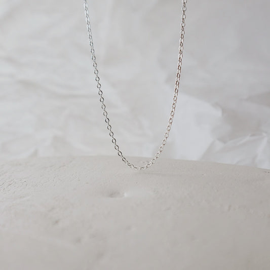 Silver Cable Chain Necklace - PeacePiecesJewelry