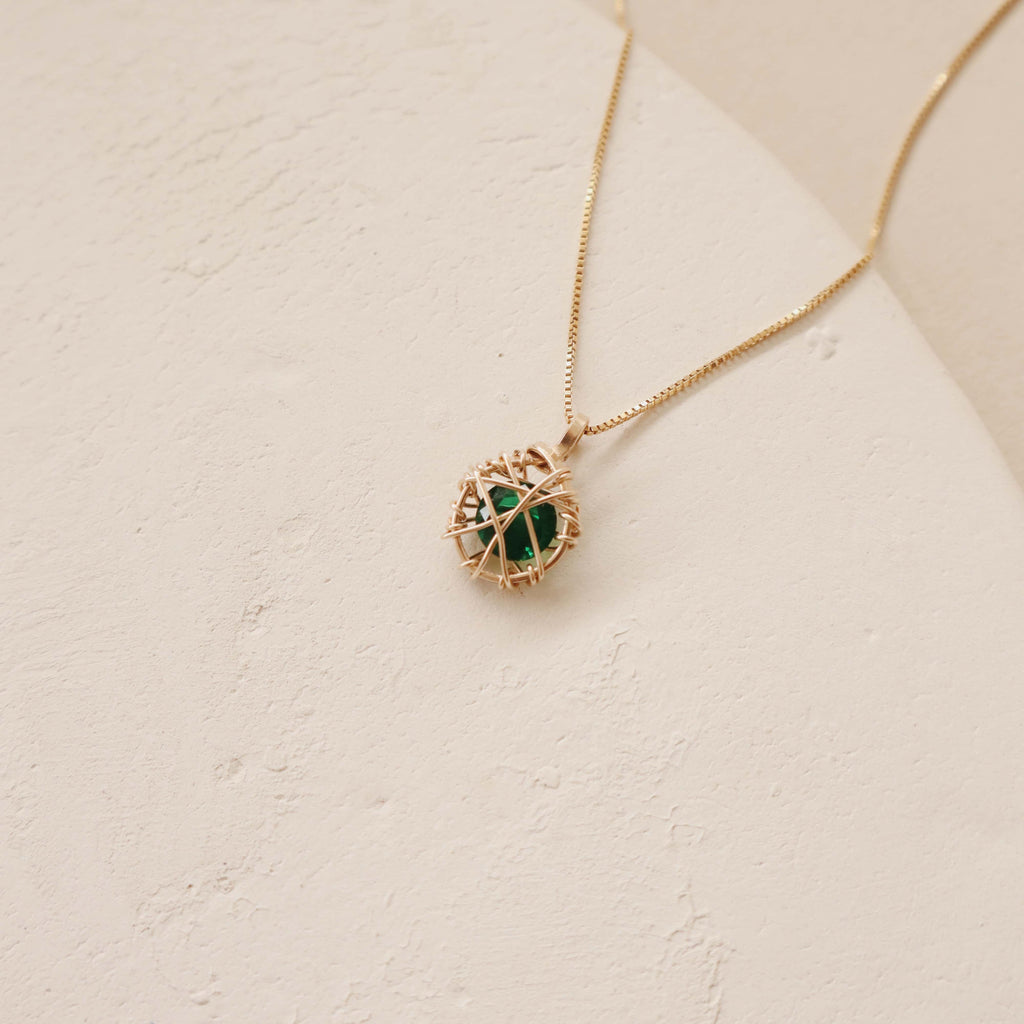 Emerald Round Sealed Necklace