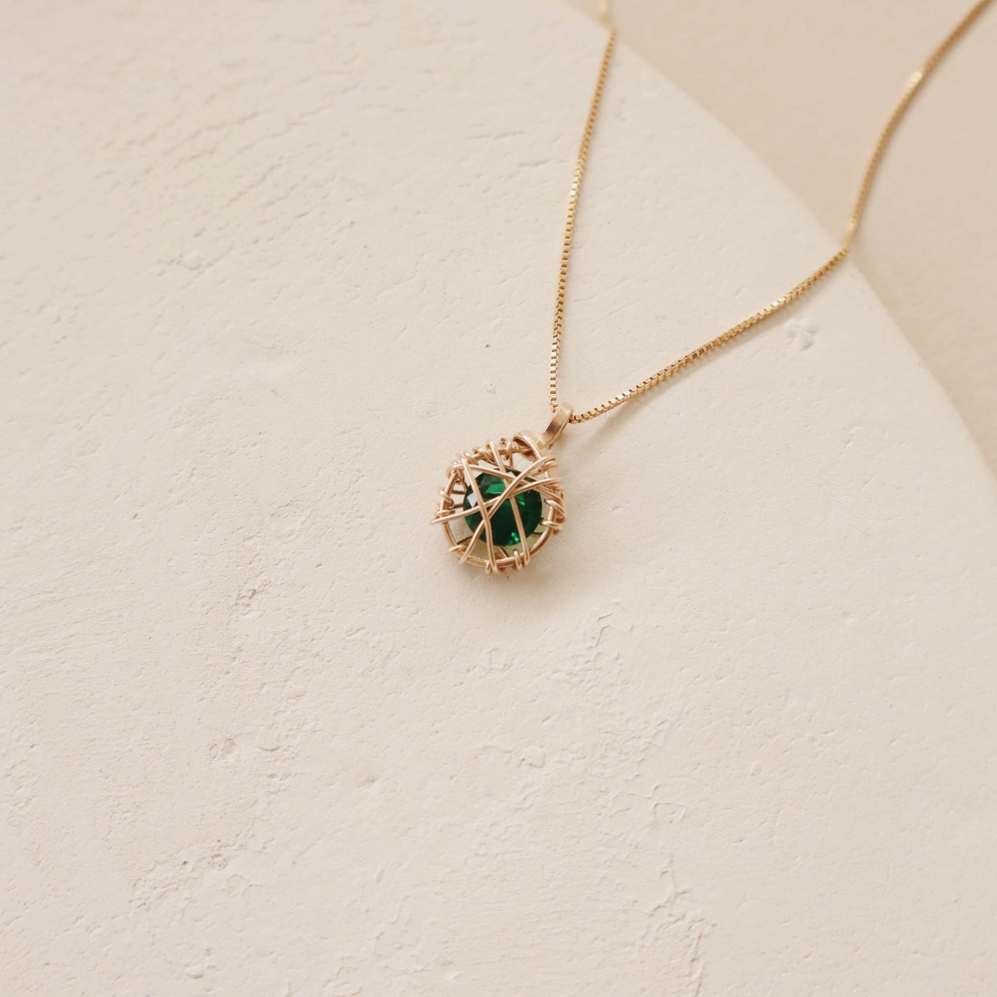 Emerald Round Sealed Necklace