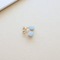 Square Aquamarine Ball Earring PeacePiecesJewelry
