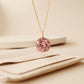 Pink Round Zircon Gemstone Necklace