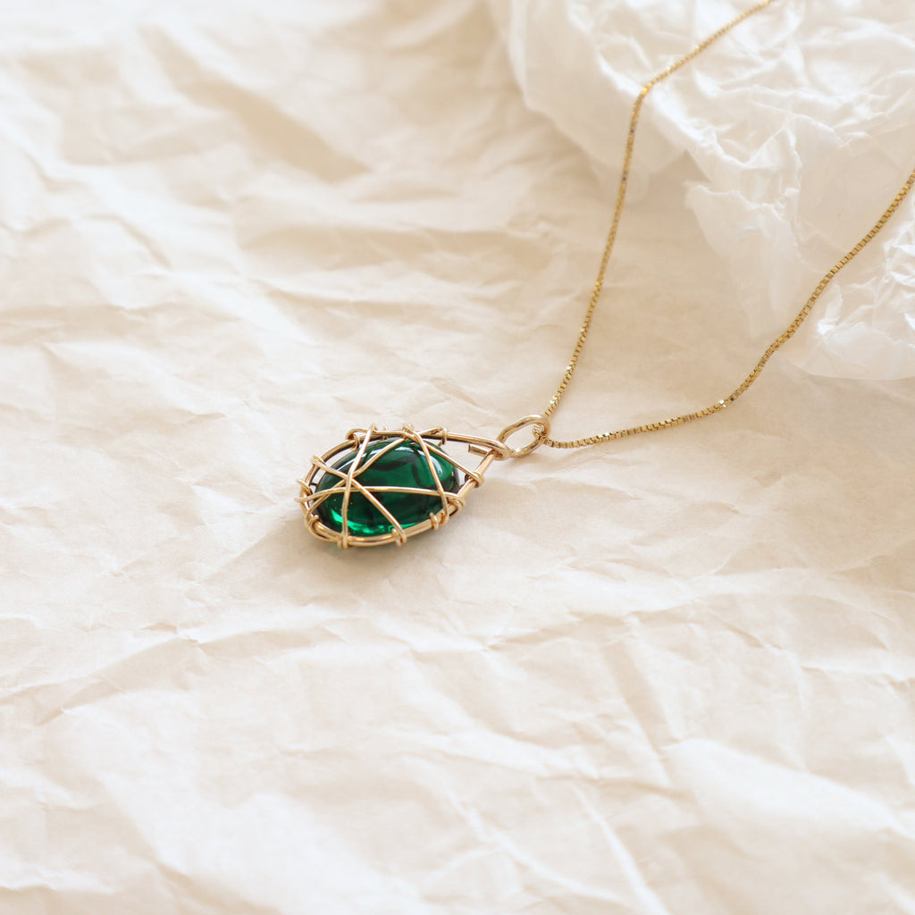 Green Sealed Necklace Peace Pieces Jewelry
