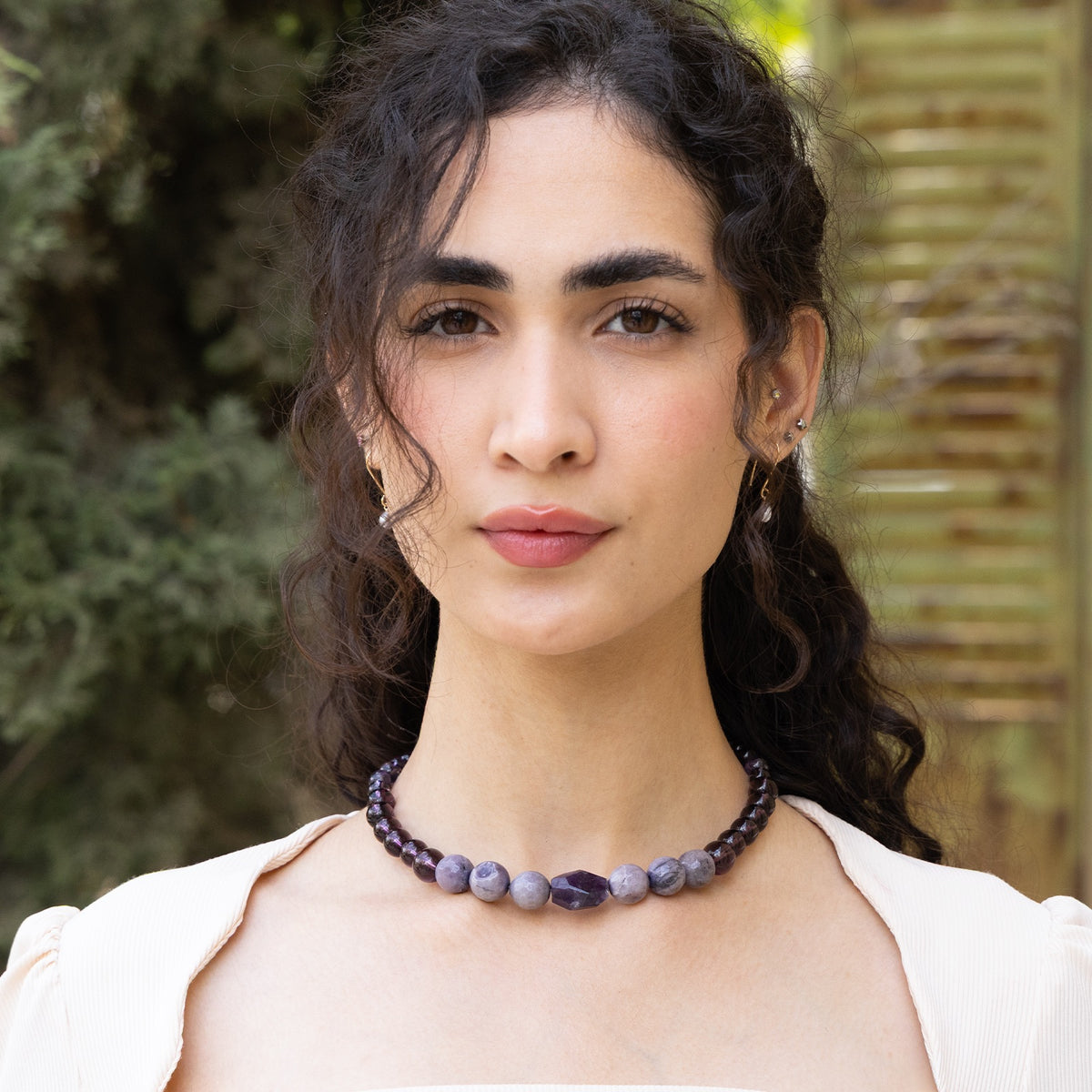 Elora Grape Gemstone Necklace