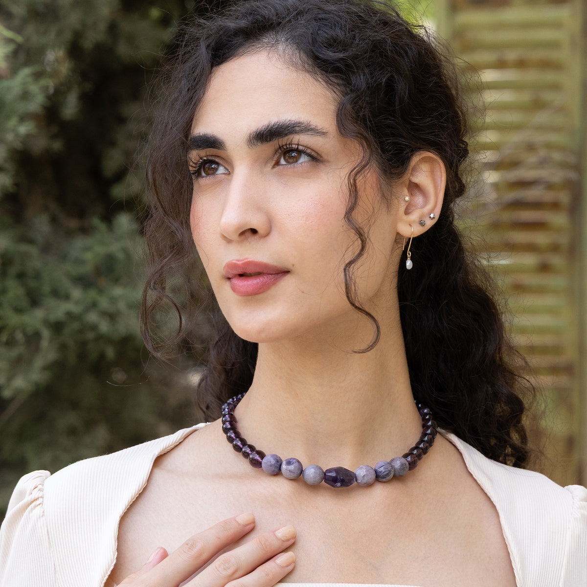 Elora Grape Gemstone Necklace