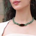 Elora Olive Gemstone Necklace - Peace Pieces Jewelry