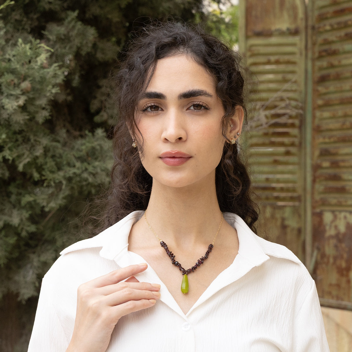 Elora Fig Gemstone Necklace