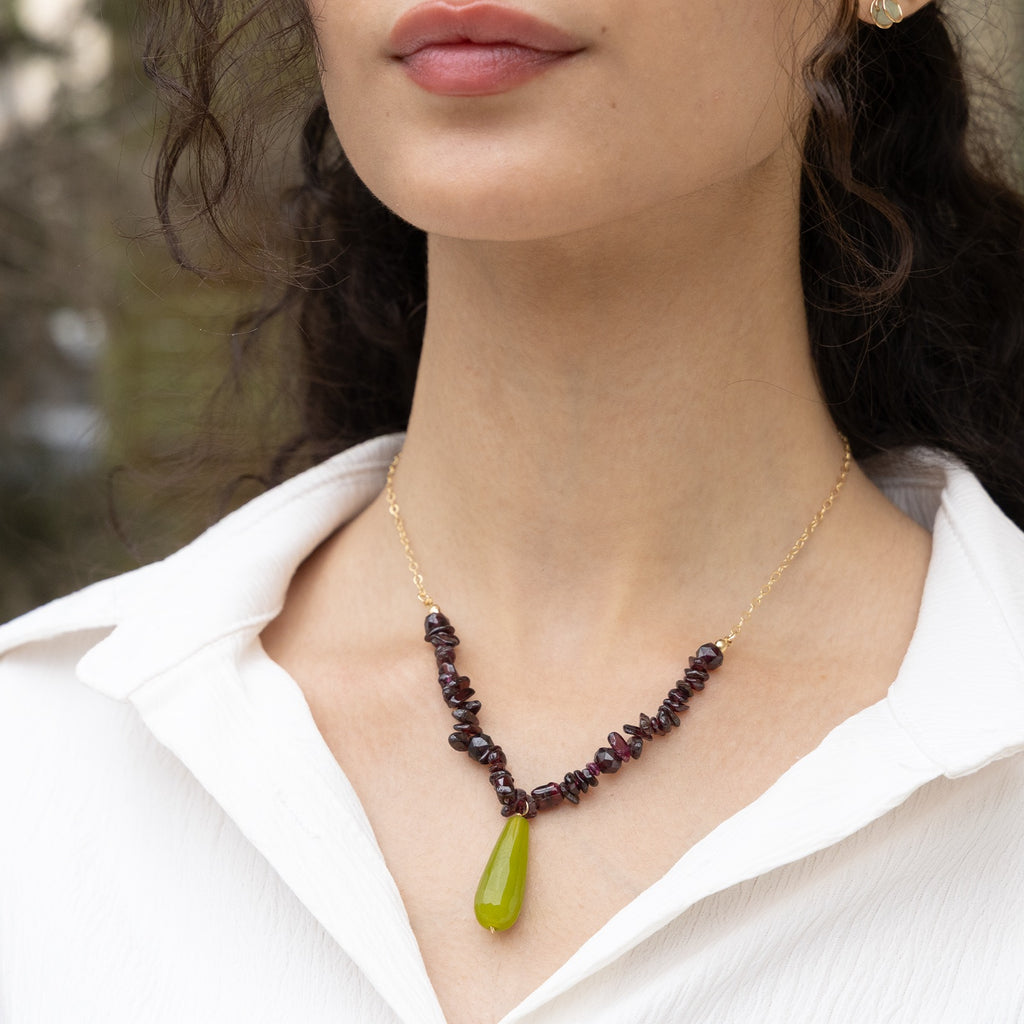 Elora Fig Gemstone Necklace