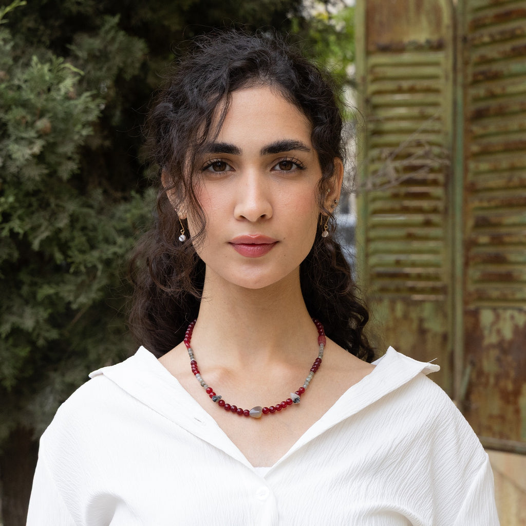Elora Red Gemstone Necklace