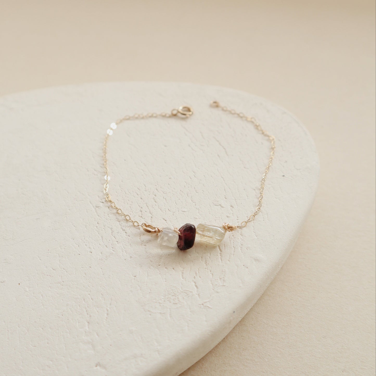 Garnet, Citrine & Quartz Bracelet