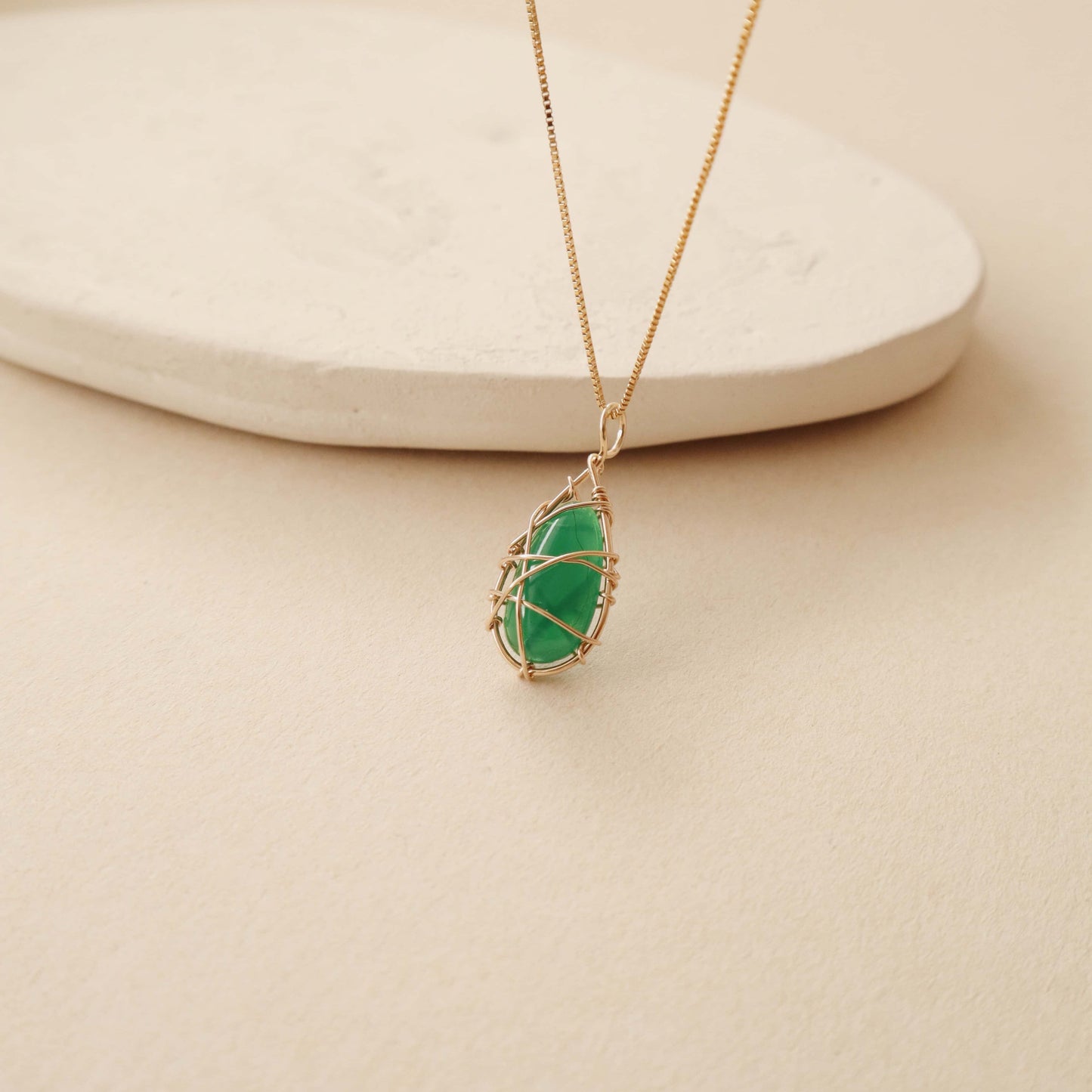 Green Agate Sealed Necklace