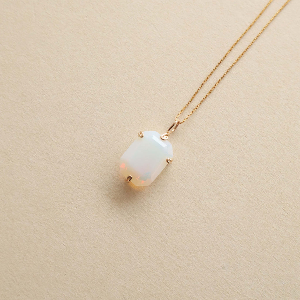 Moonstone Gemstone Necklace PeacePiecesJewelry