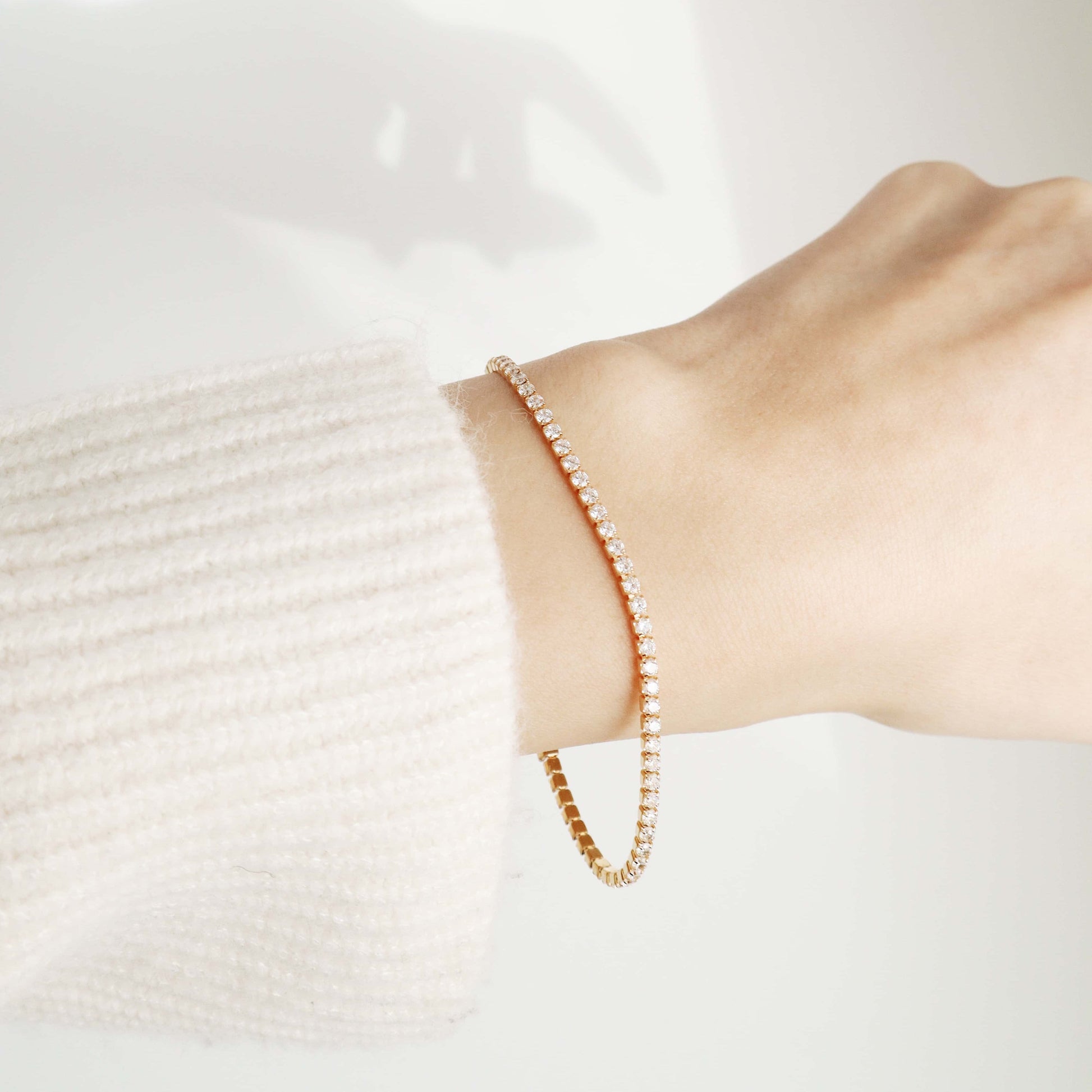 Tennis Bracelet Gold PeacePiecesJewelry