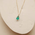 Teardrop Emerald Gemstone Necklace