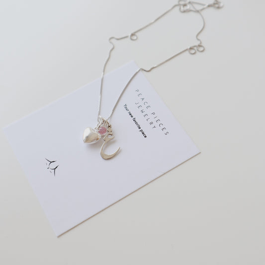 سنسال حرف (غ) مع حجر وقلب