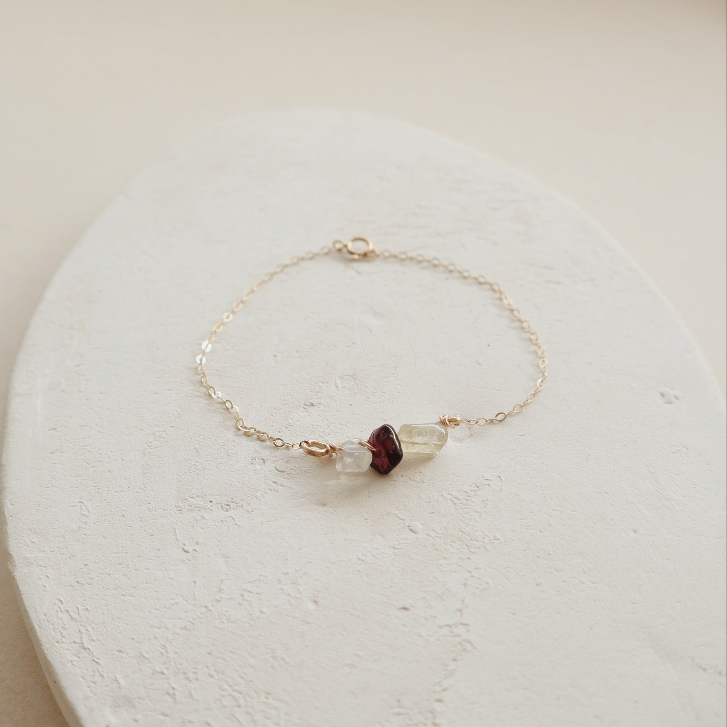 Garnet, Citrine & Quartz Bracelet