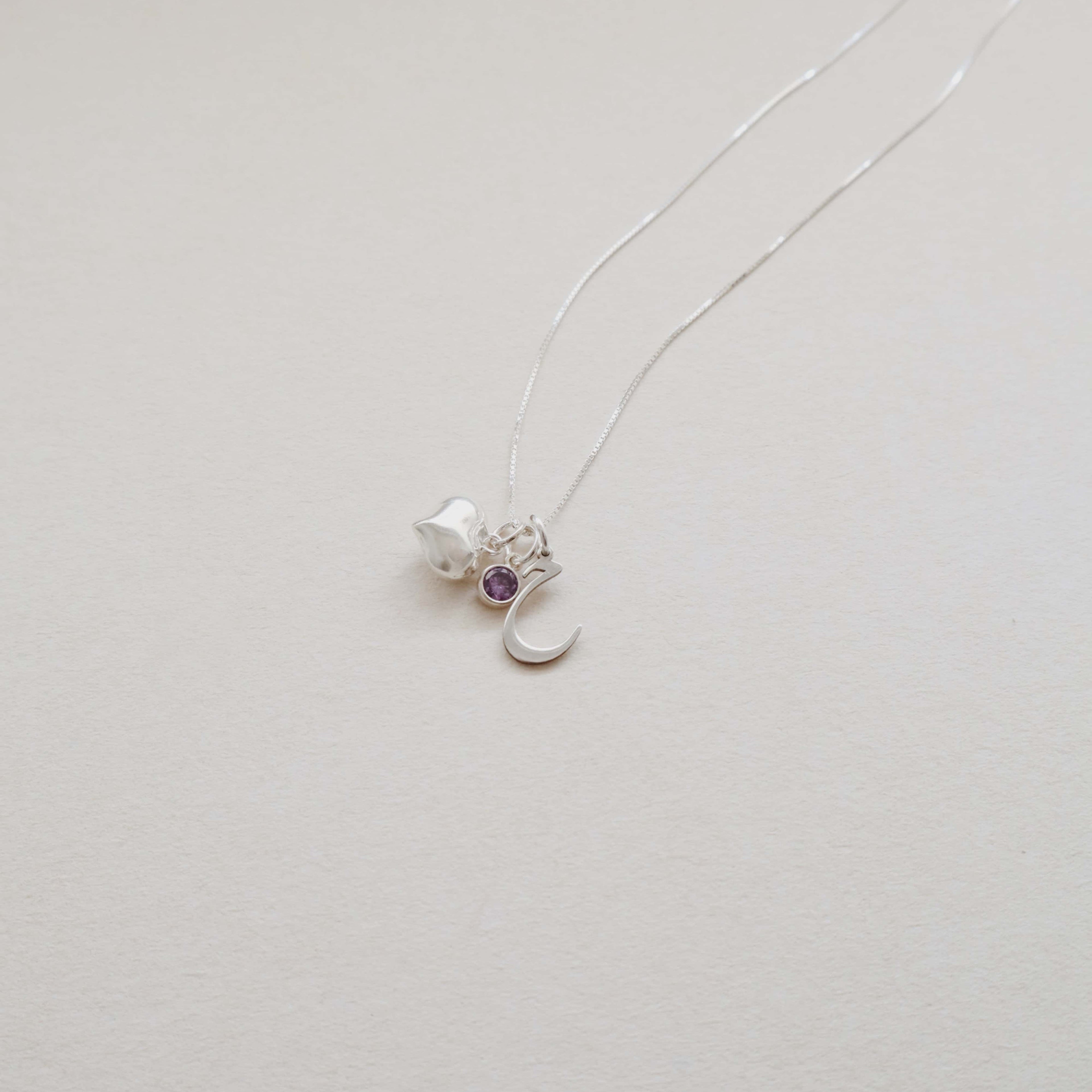 Arabic Initial & Heart Necklace PeacePiecesJewelry
