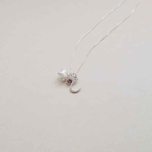 Arabic Initial & Heart Necklace PeacePiecesJewelry