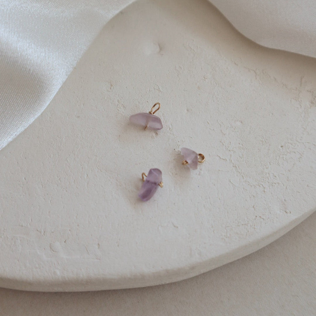 Amethyst Large Stone Charm PeacePiecesJewelry