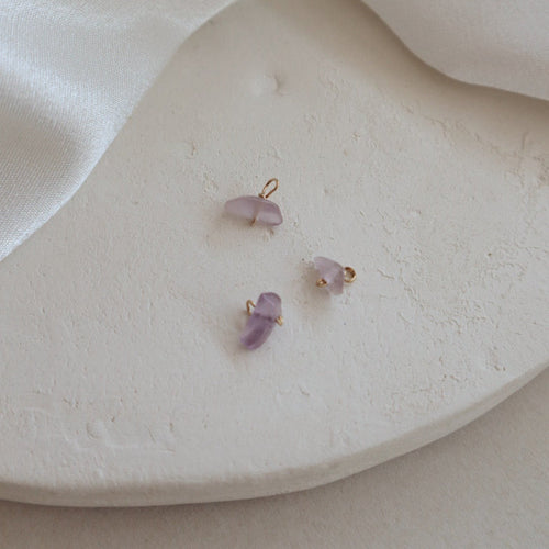 Amethyst Large Stone Charm PeacePiecesJewelry