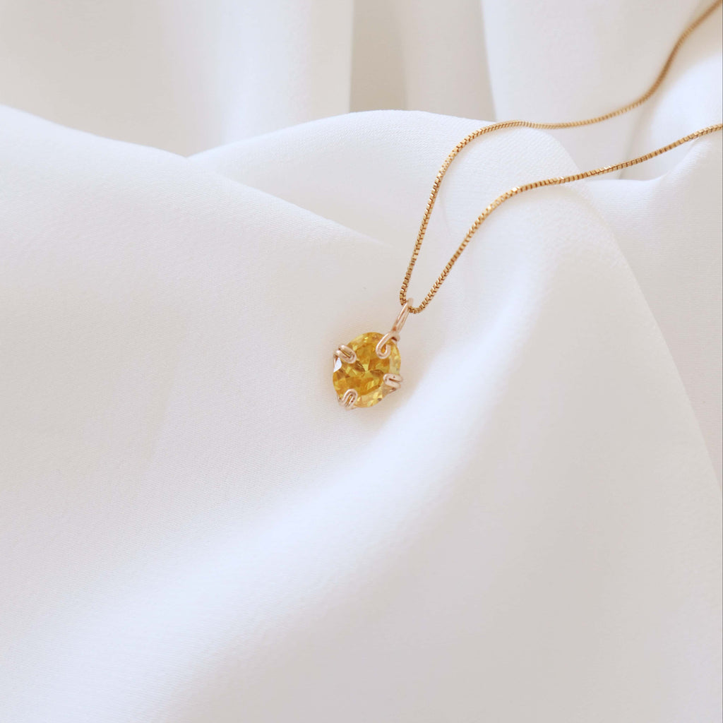 Yellow Citrine Gemstone Necklace