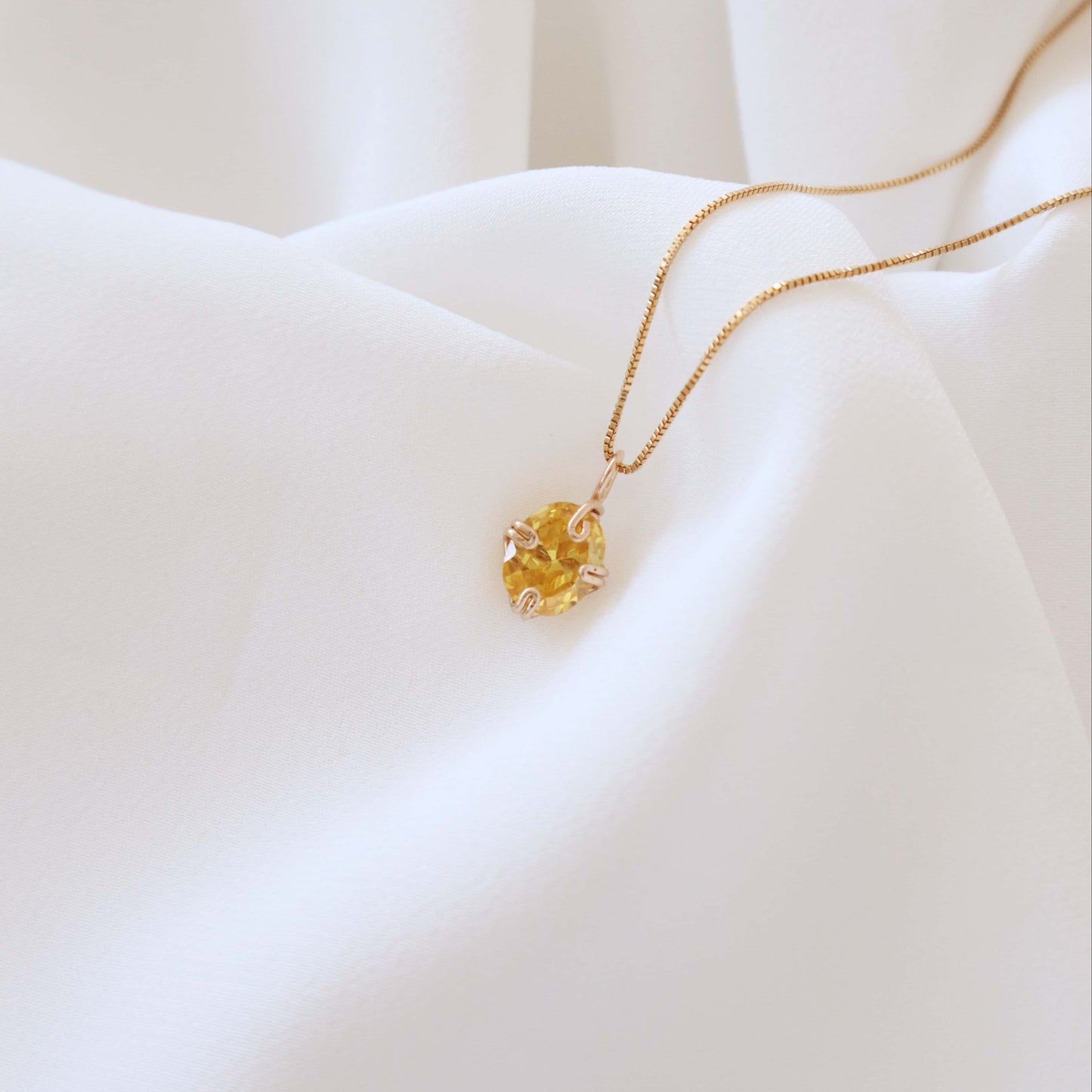 Yellow Citrine Gemstone Necklace