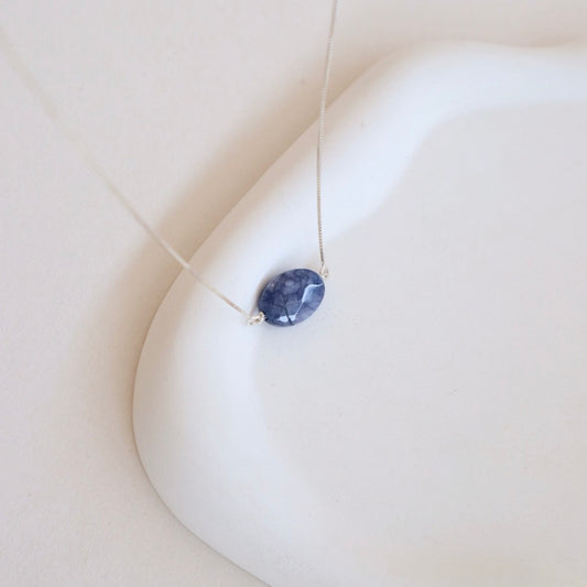 Lapis Lazuli Silver Necklace - PeacePiecesJewelry