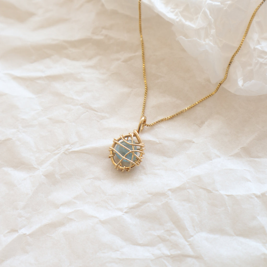 Sealed Aquamarine Necklace PeacePiecesJewelry