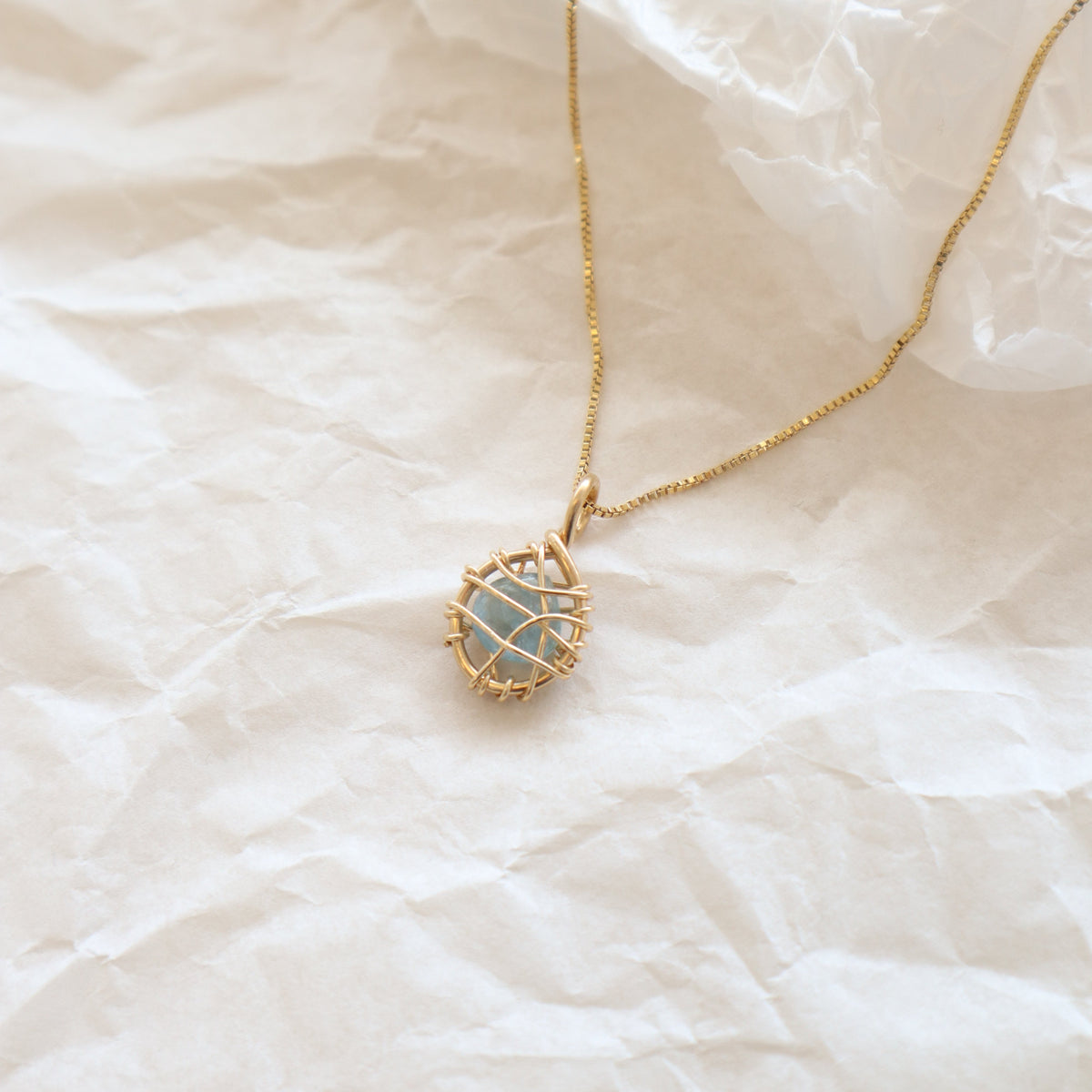Sealed Aquamarine Necklace PeacePiecesJewelry