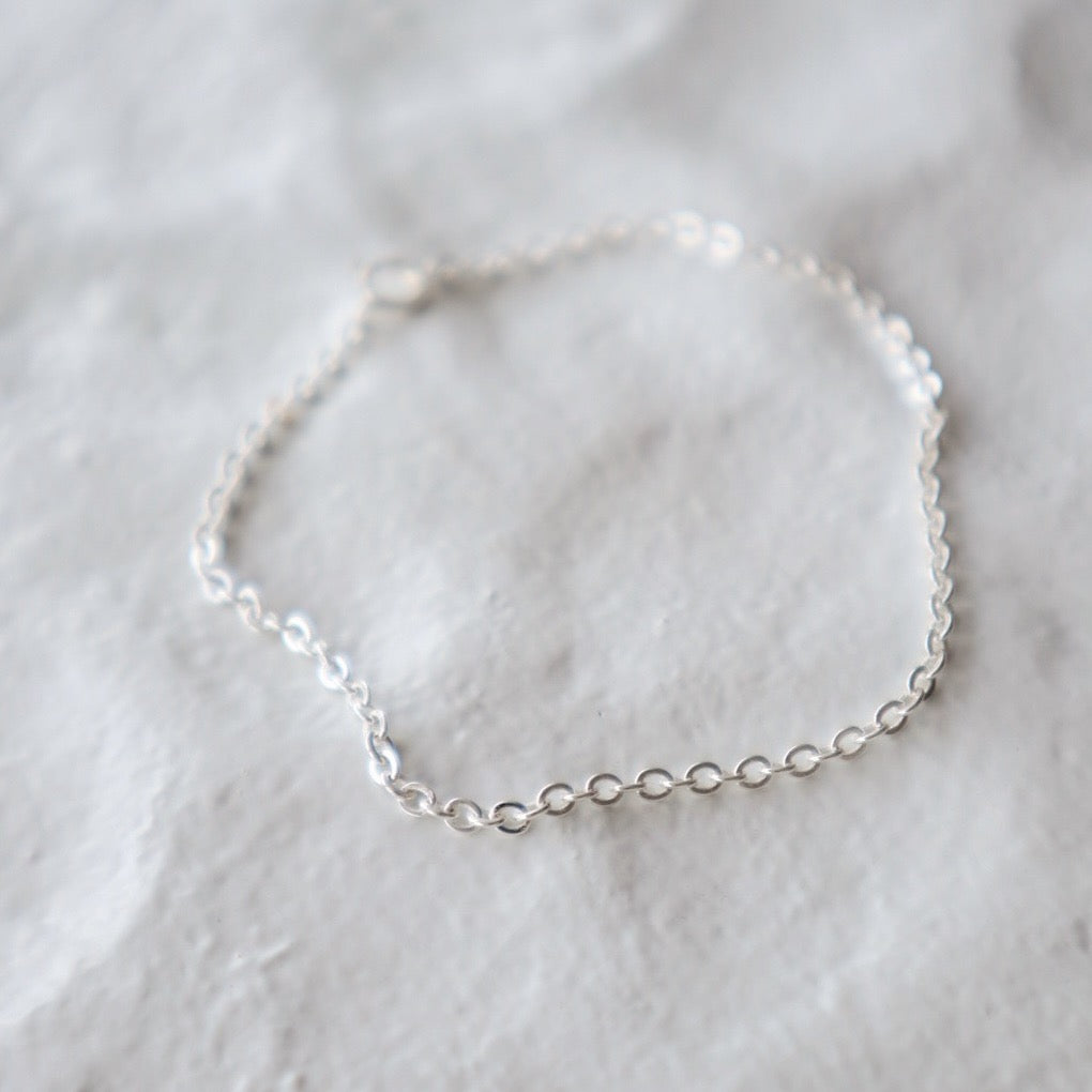 Silver Cable Chain Bracelet - PeacePiecesJewelry