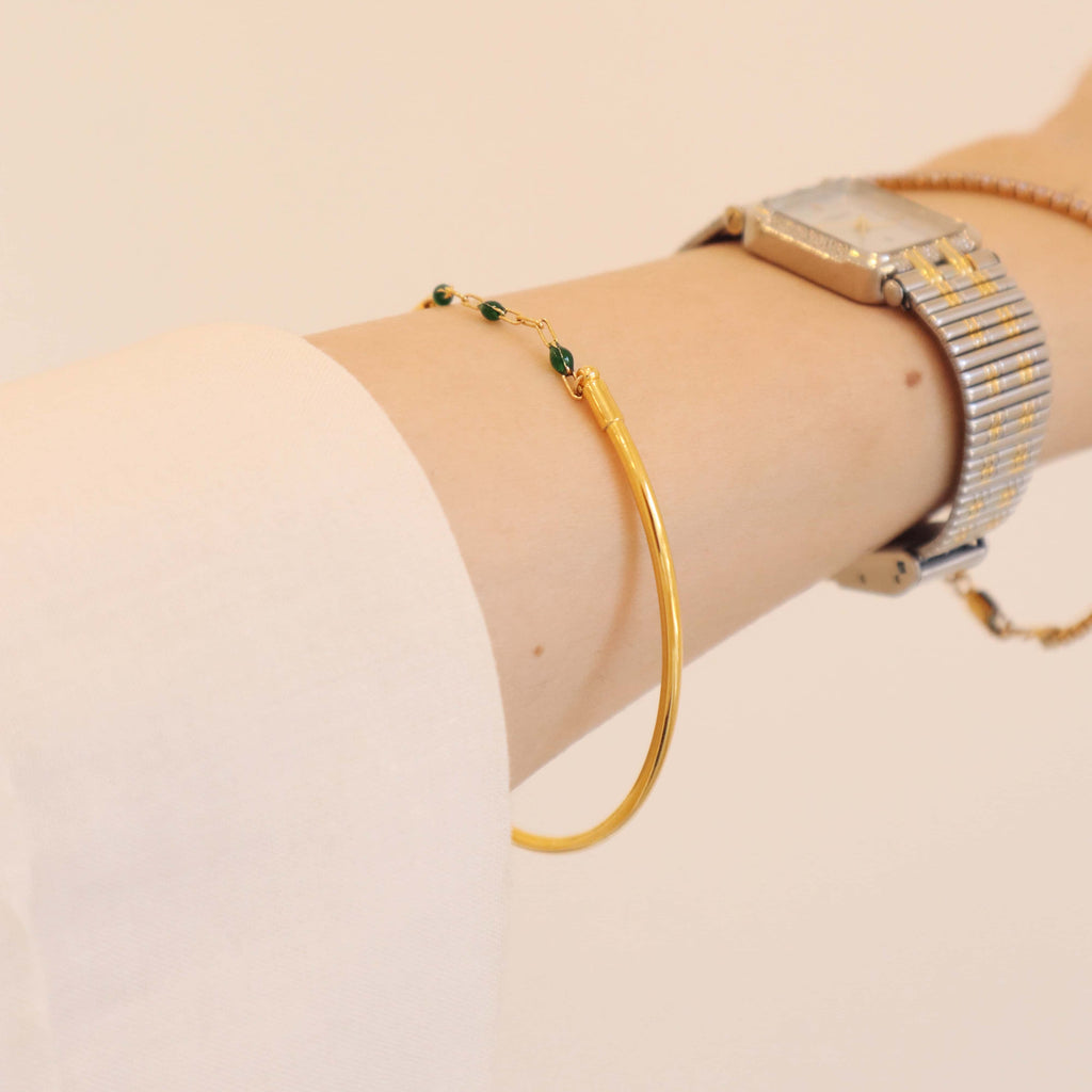 Gold Cuff Bangle PeacePiecesJewelry