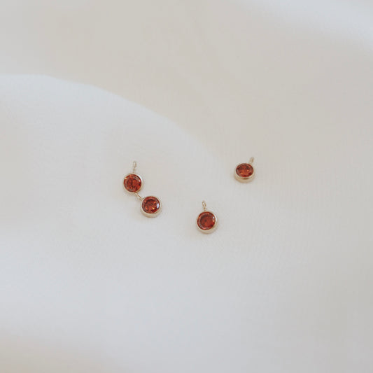 Ruby Framed Charm - PeacePiecesJewelry
