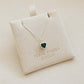 Emerald Large Heart Necklace - PeacePiecesJewelry