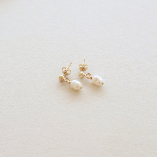 Pearl Drop Ball Earrings