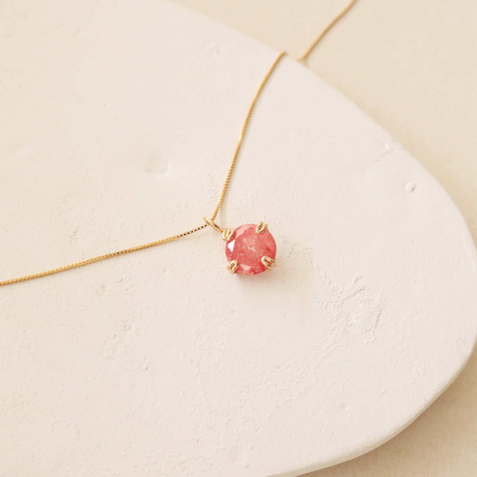Watermelon Quartz Necklace - PeacePiecesJewelry
