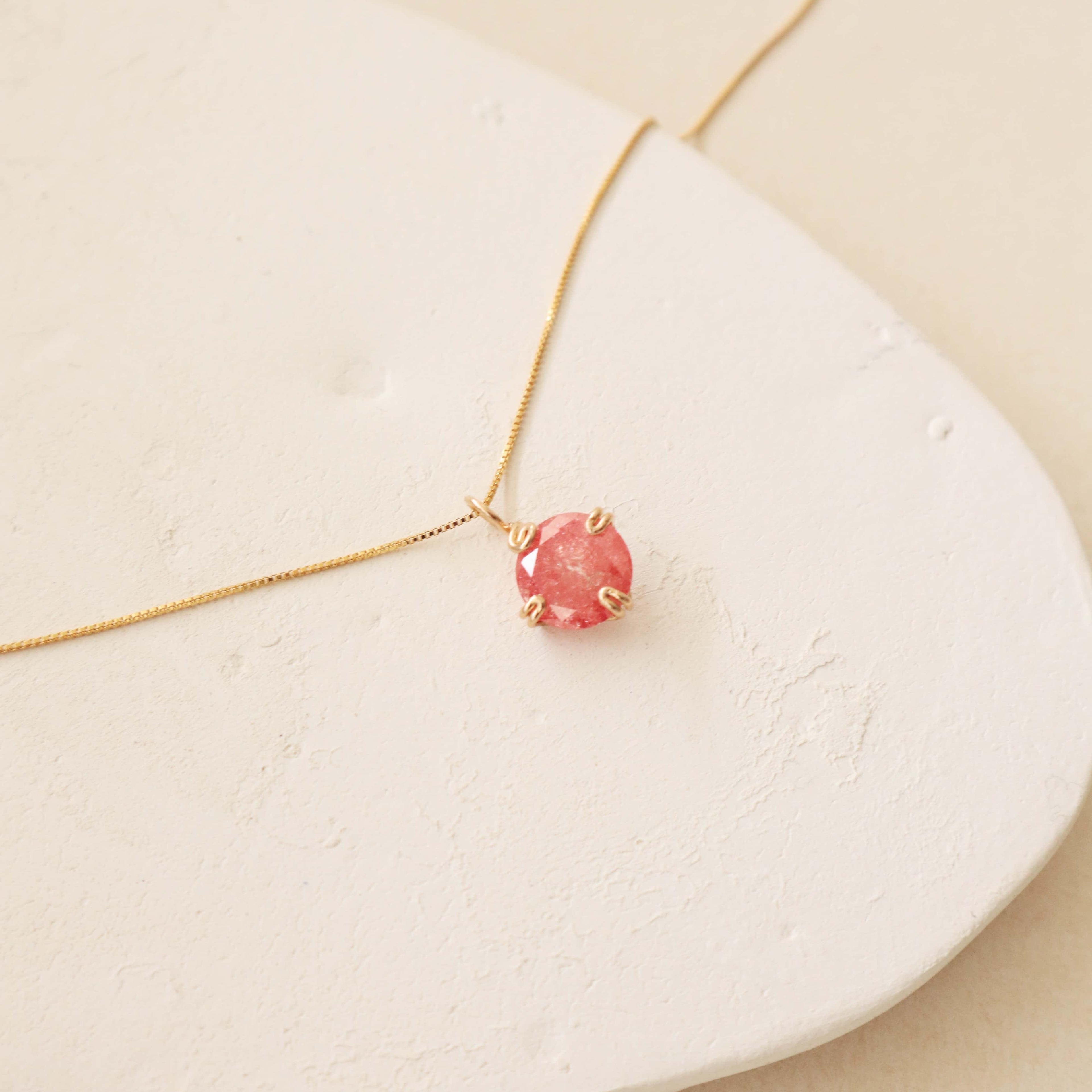 Watermelon Quartz Necklace - PeacePiecesJewelry