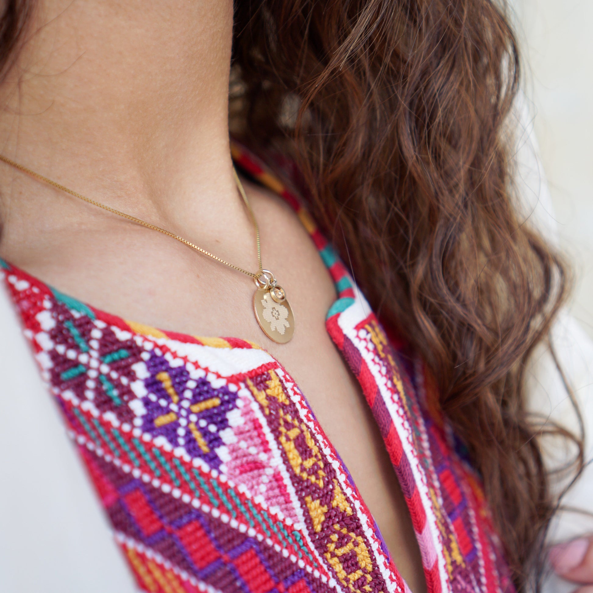 Jerusalem Necklace with Stone PeacePiecesJewelry