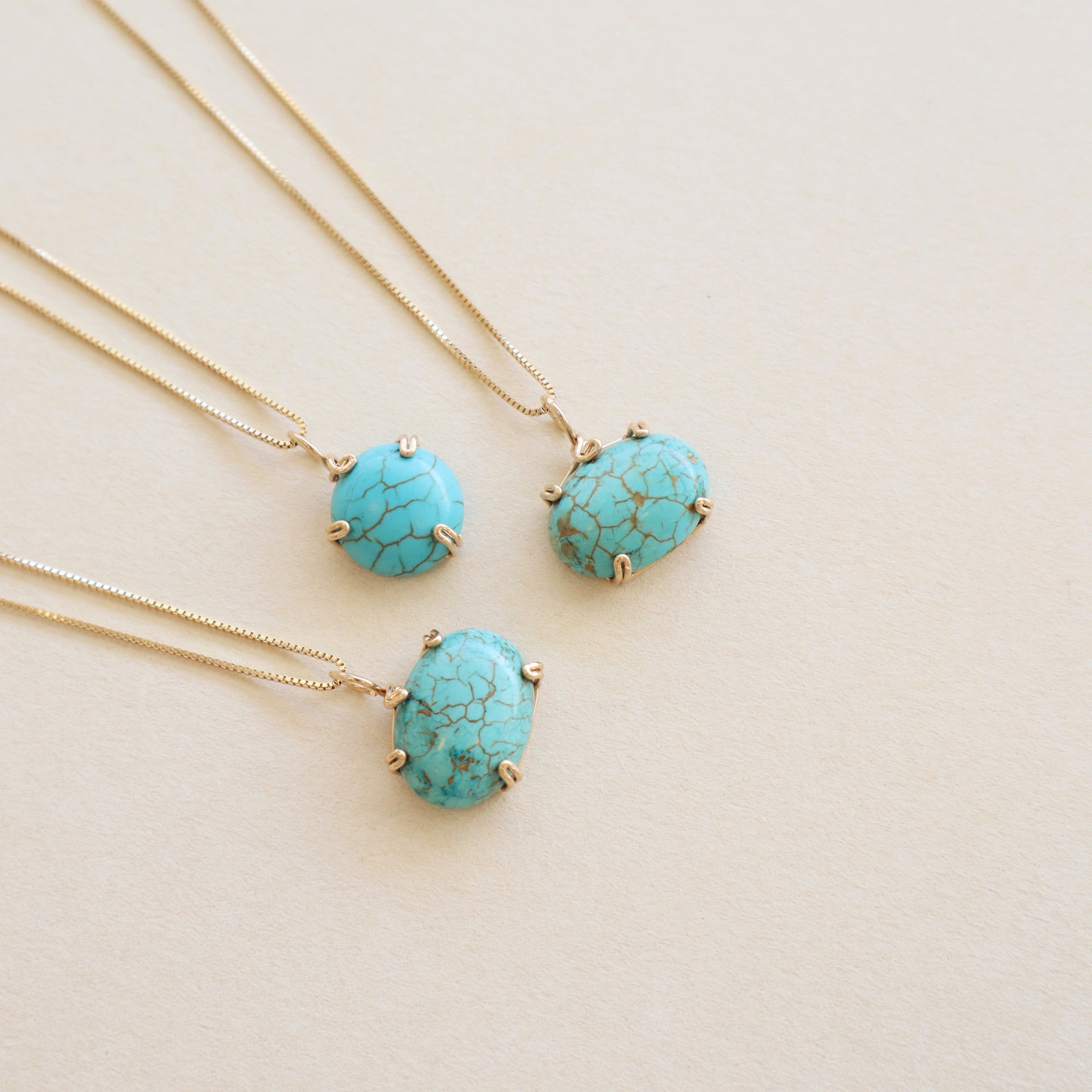 Turquoise Gemstone Necklace PeacePiecesJewelry