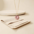 Pink Round Zircon Gemstone Necklace