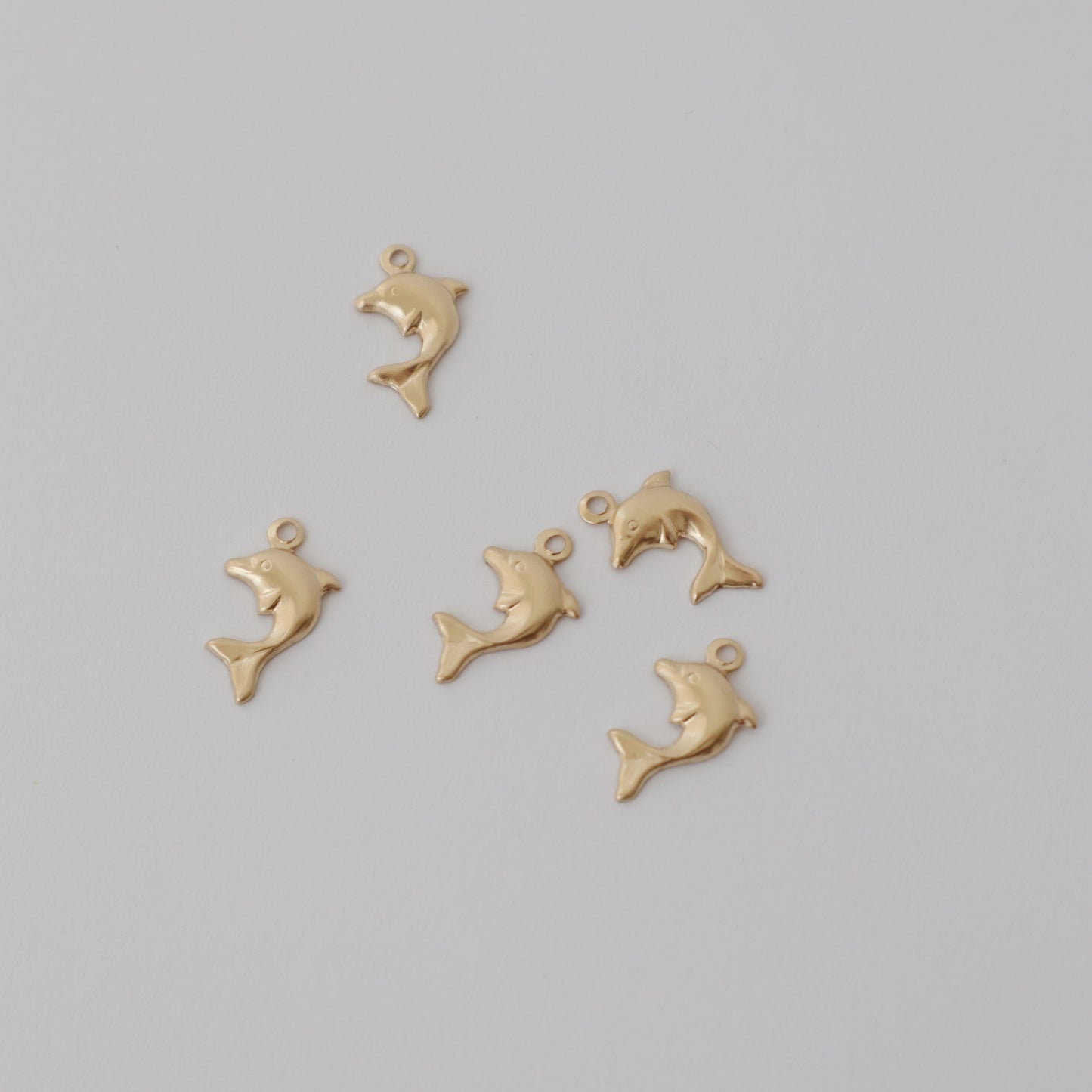 Dolphin Gold Charm - PeacePiecesJewelry