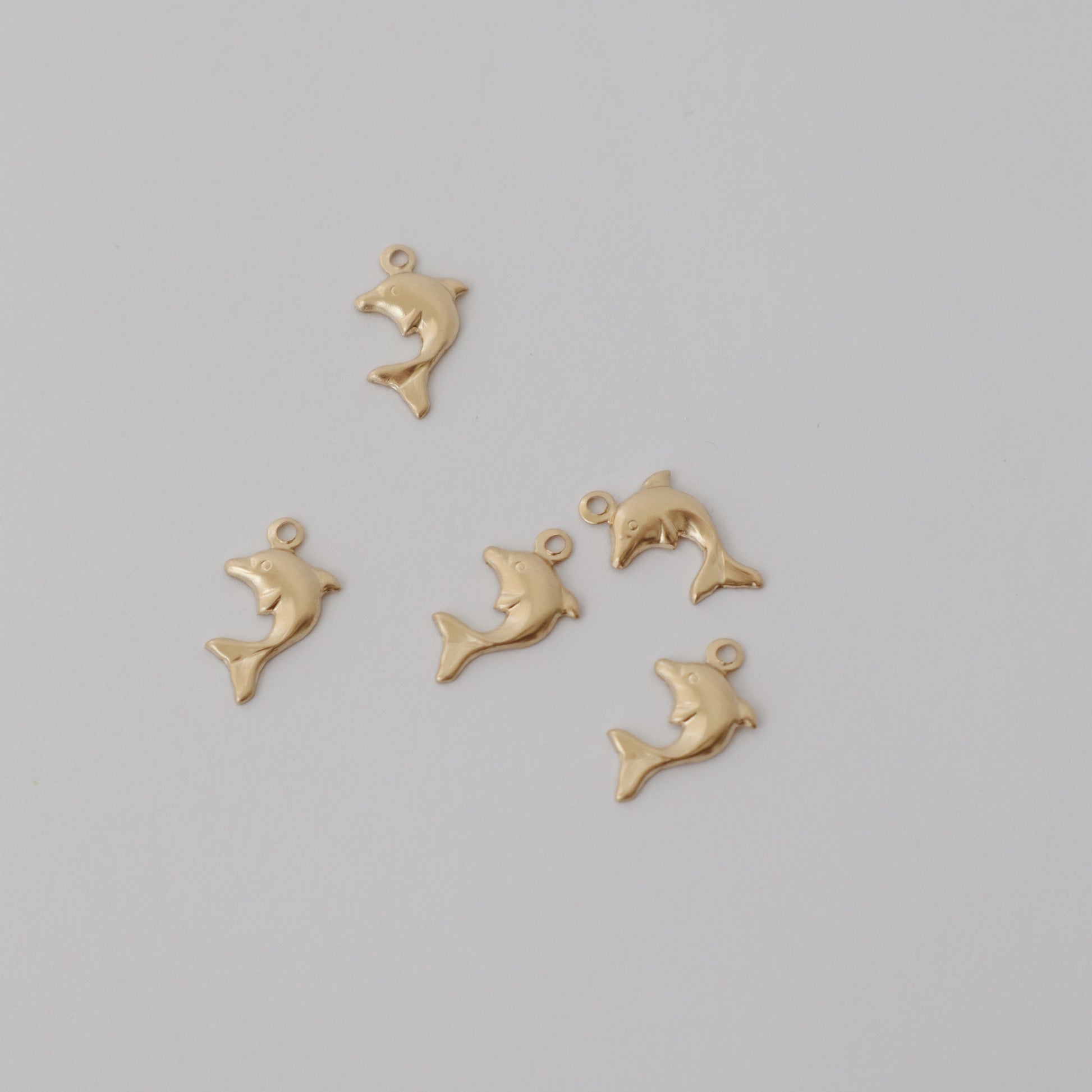 Dolphin Gold Charm - PeacePiecesJewelry