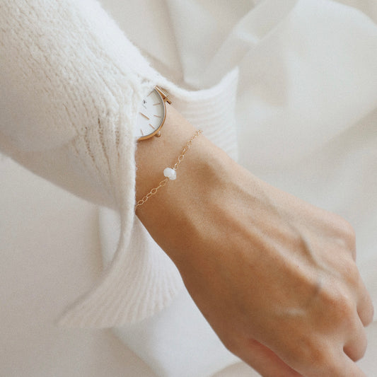 White Opal Chain Bracelet - PeacePiecesJewelry