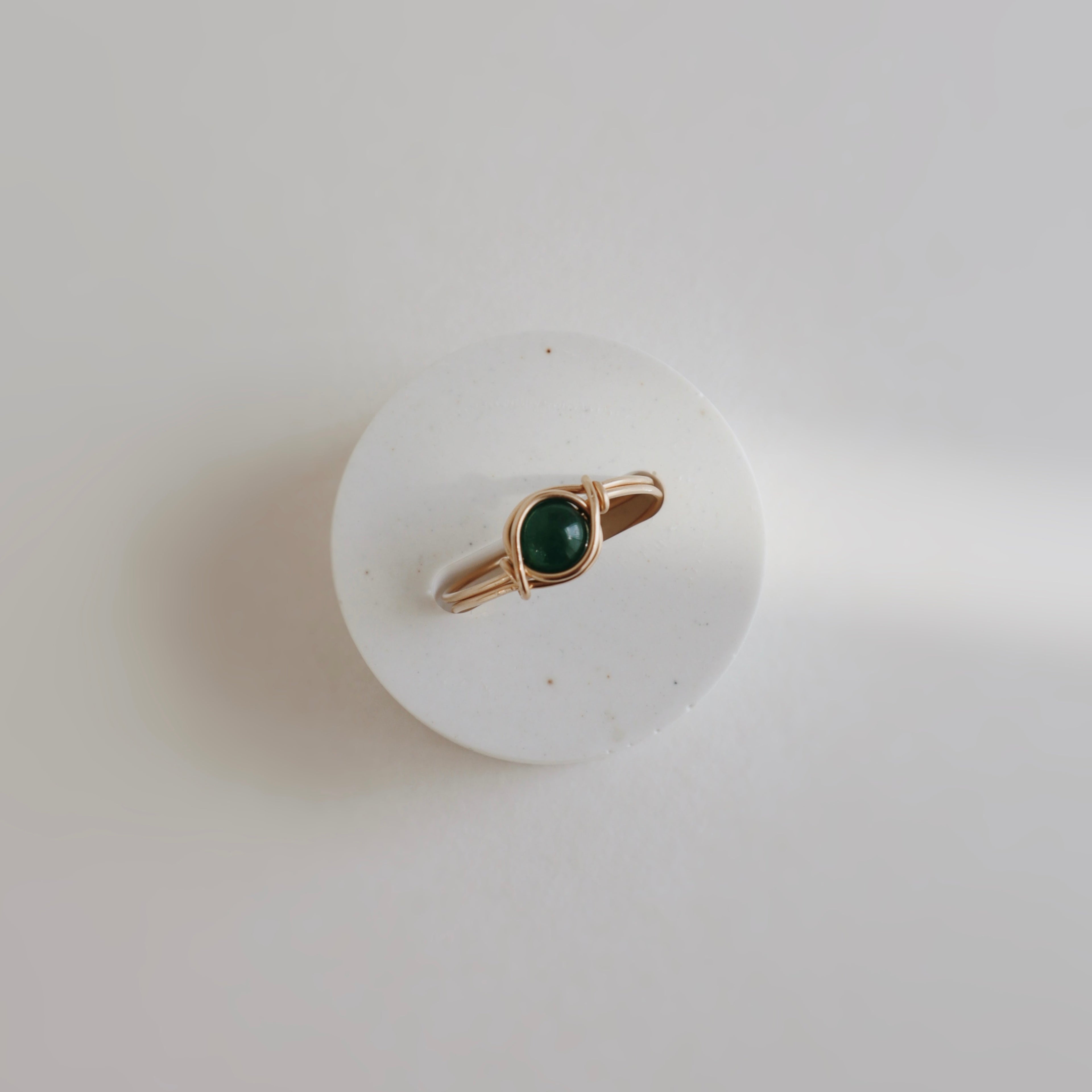 Agate Dark Green Ring PeacePiecesJewelry